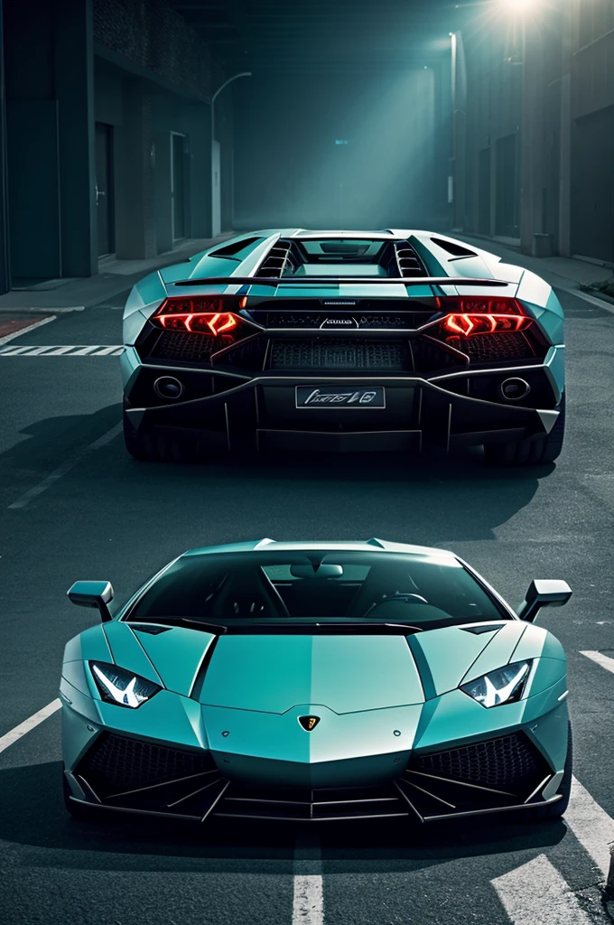 a Lamborghini.,in the style of photorealistic fantasies,gadgetpunk,captured essence of the moment,light cyan and silver,contest winner precisisonist,recycled,realistic photo,4k realistic photo.