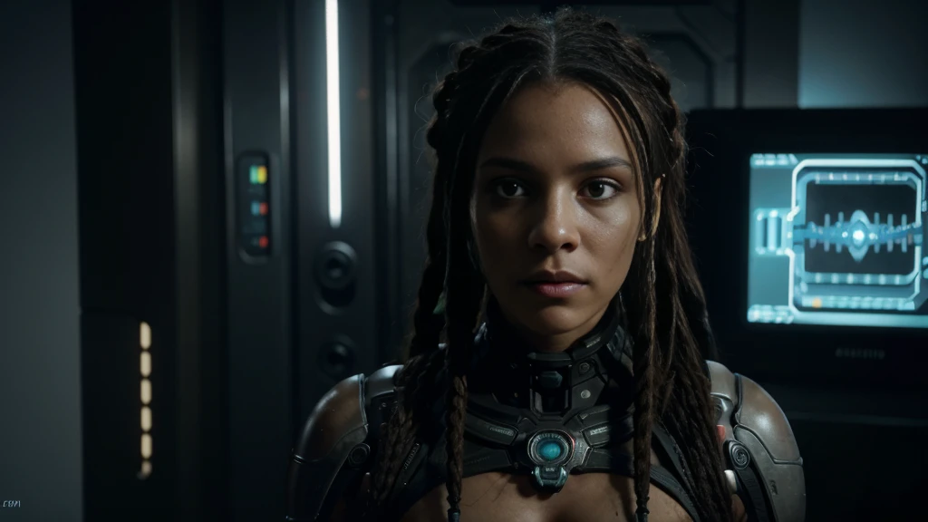 a woman with dreadlocks and a body of hair in a scene from the film alien, movie still of a alien cyborg, frame from prometheus movie, hr giger. 8 k, eve online movie still, scene from prometheus movie, still frame from prometheus, biologic hr giger style, scene from the movie prometheus, humanoid flora