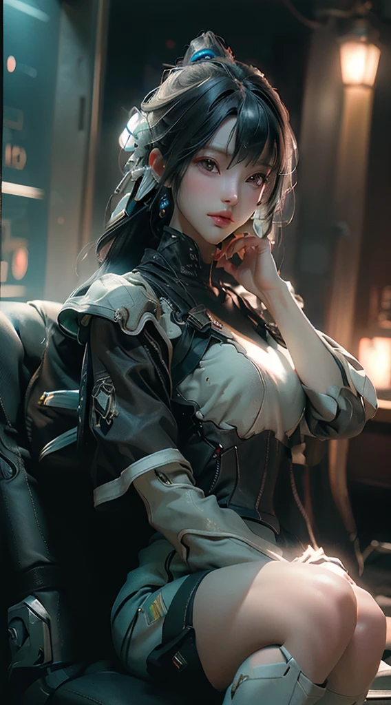 ((Best quality)), ((masterpiece)), (detailed:1.4), 3D, an image of a beautiful cyberpunk female,HDR (High Dynamic Range),Ray Tracing,NVIDIA RTX,Super-Resolution,Unreal 5,Subsurface scattering,PBR Texturing,Post-processing,Anisotropic Filtering,Depth-of-field,Maximum clarity and sharpness,Multi-layered textures,Albedo and Specular maps,Surface shading,Accurate simulation of light-material interaction,Perfect proportions,Octane Render,Two-tone lighting,Wide aperture,Low ISO,White balance,Rule of thirds,8K RAW,