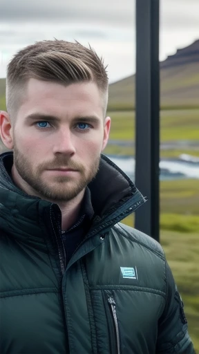 Iceland men, focus on their faces.
