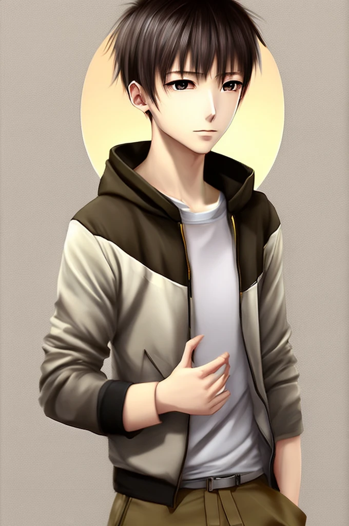 ((realist)), (23 year old boy, white tea short dark hair, large eyes, Casual clothes, medium complexion) 