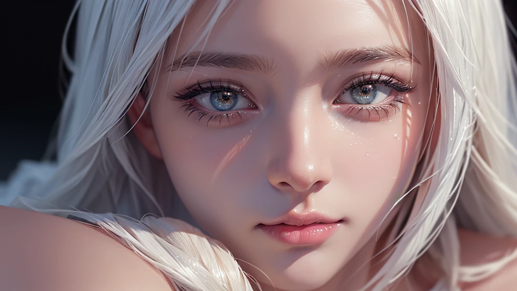 a woman covered in white sticky liquid, realistic, highly detailed, hyper realistic, 8k, ultra detailed, photorealistic, realistic skin texture, realistic hair, beautiful detailed eyes, beautiful detailed lips, extremely detailed face, intricate details, high quality