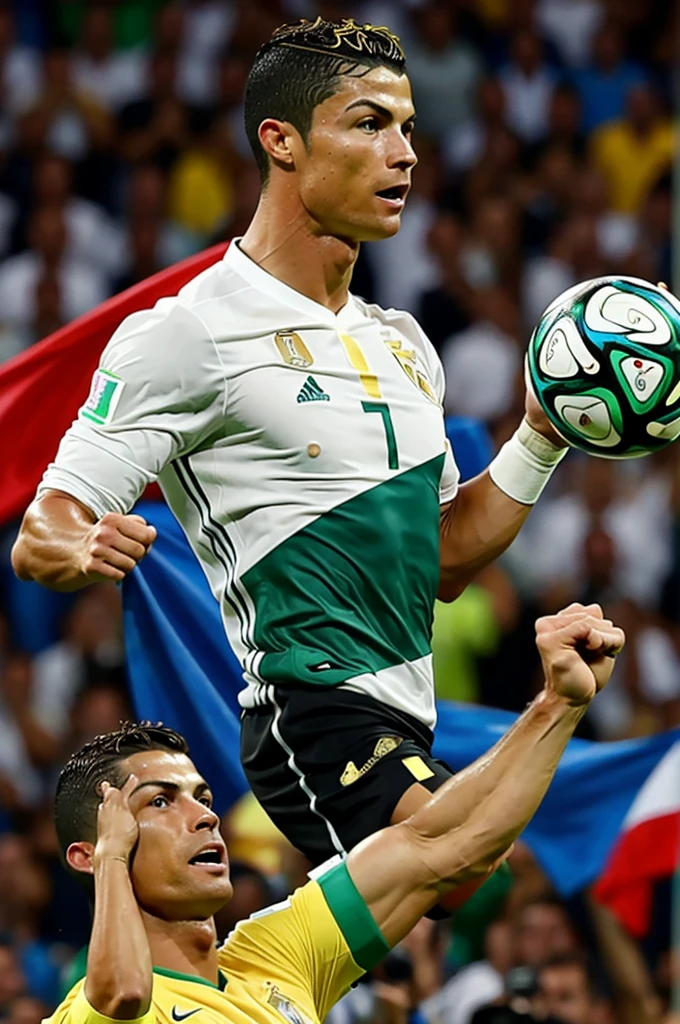 Cristiano Ronaldo lifting the world cup