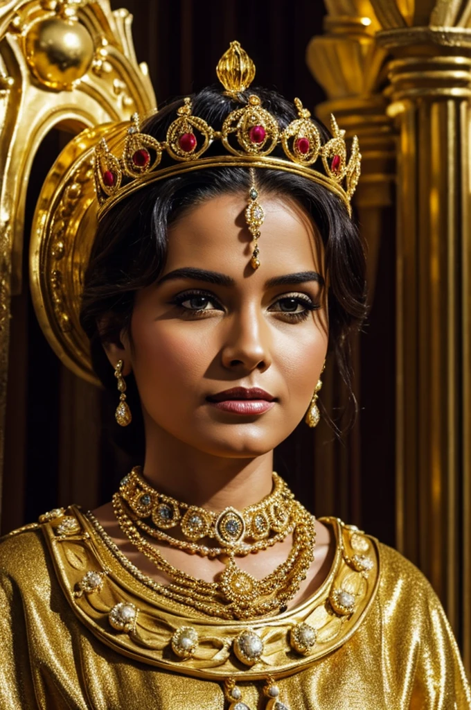 A pdf image in Full HD of the golden number 65 decorated with a queen's crown with a white background