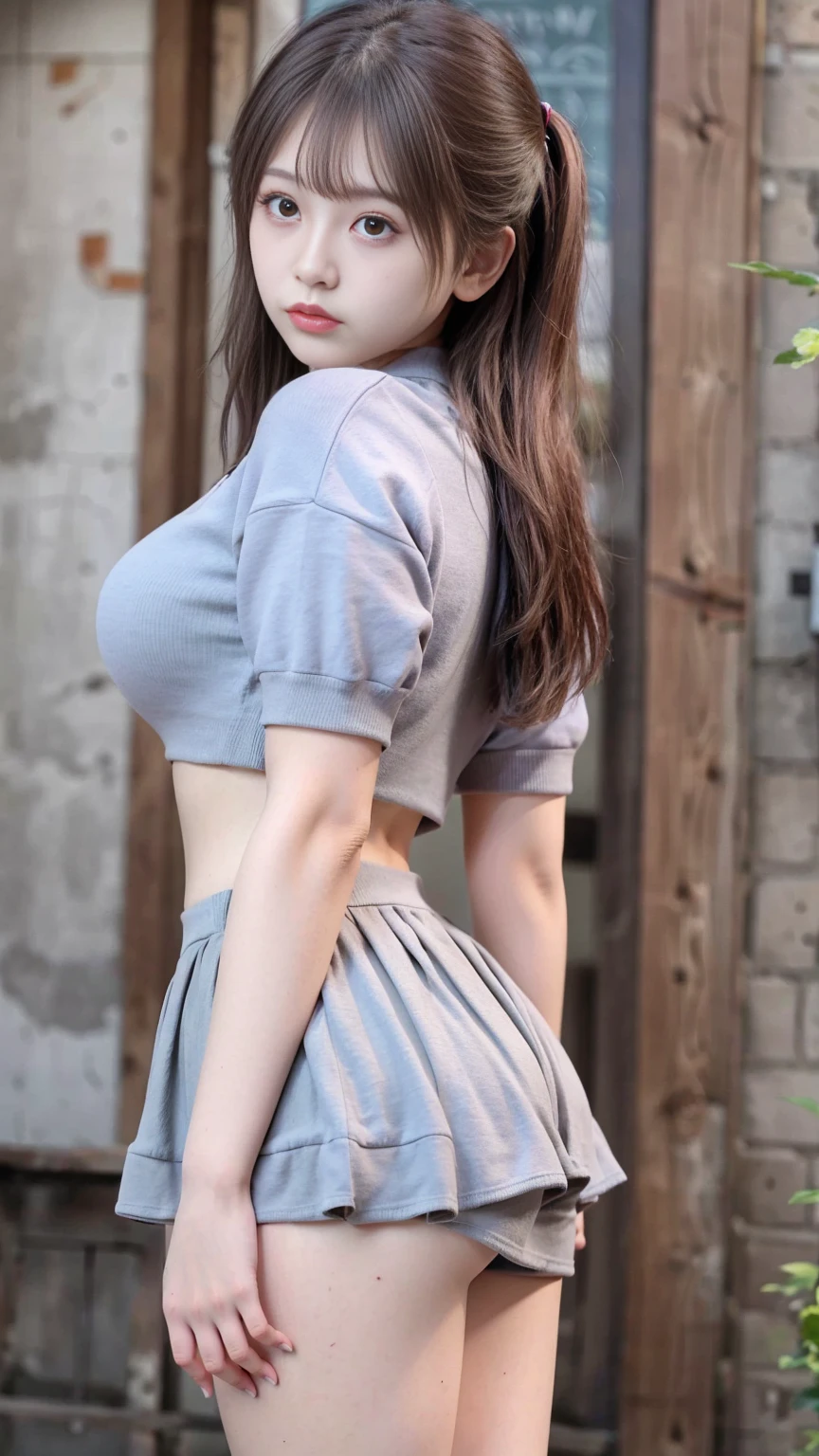 Anatomically correct,masterpiece, Highest quality,Super detailed,Big Breasts, gal,mini skirt,Cowboy Shot,high school girl