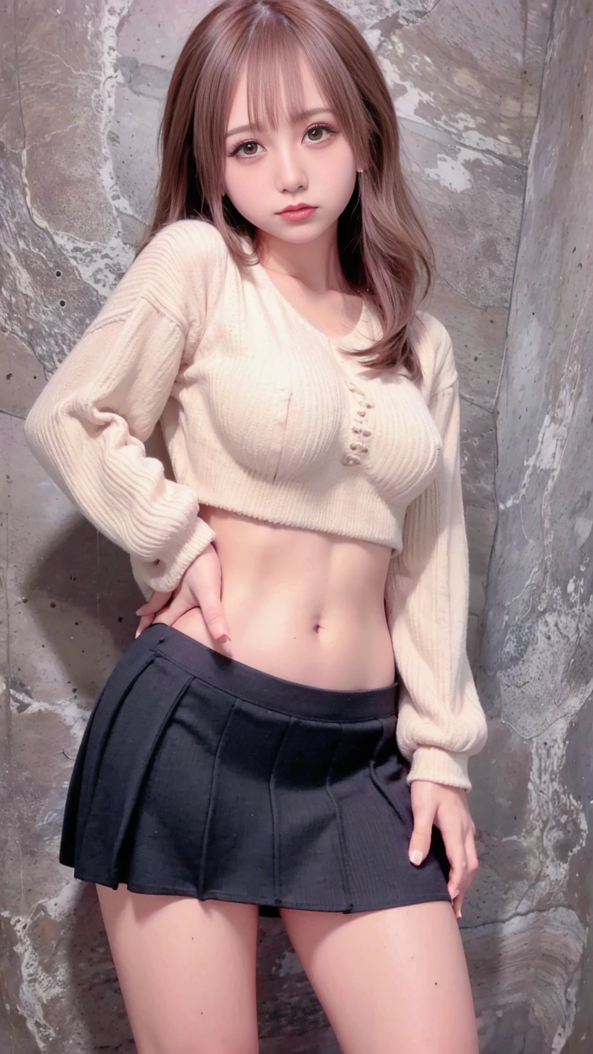 Anatomically correct,masterpiece, Highest quality,Super detailed,Big Breasts, gal,mini skirt,Cowboy Shot,high school girl