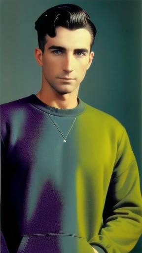 color photo Abramowicz men in sweatshirt, focus on their face.