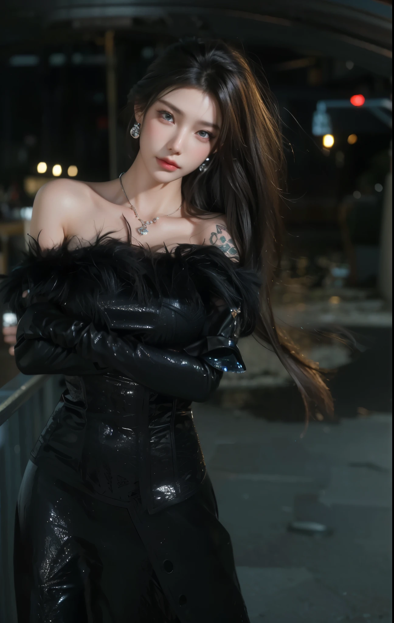 Game Art，Best image quality，Maximum resolution，8K，(A half-length photo)，(portrait)，(Head close-up)，(Rule of Thirds)，Unreal Engine 5 rendering works，20 year old girl，((Queen))，The eyes are very detailed，(Large Breasts)，Elegant and noble，Light，Light线追踪，Game CG，((3D Unreal Engine))，OC rendering reflection mode，4K，Ultra-clear，Sensual，Translucent lace，Fair and plump figure，Pretty Face，Light泽凝胶涂层，身着华贵礼服的Queen，Crystal Gem Crown，Necklace jewelry，blue eyes，The tattoo is very three-dimensional，Gorgeous and intricate tattoo designs，Ultra-clear portrait，Sexy body，Temple Princess，Sapphire eyes，