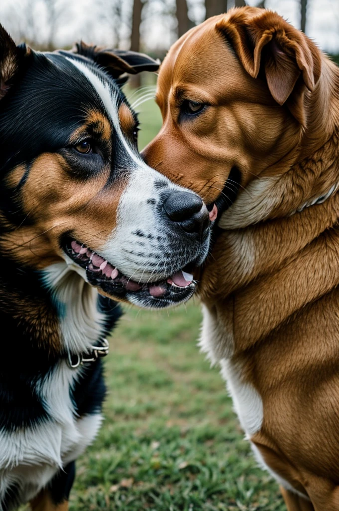 dog kissing