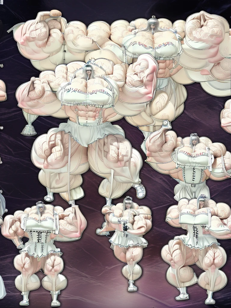 Very detailed、Masterpiece、highest quality、High resolution、8K、Full body photo、One girl、Silver Hair、smile、(((Maid Costume:1.5)))、ビキニ、(((Big muscle:1.2)))、(((Very big muscle:1.2)))、(((huge muscle:1.2)))、(((超huge muscle:1.2)))、(((Incredibly huge muscle:1.2)))、(((Unbelievably huge muscle:1.2)))、(((Huge)))、(((超Huge)))、(((The biggest muscle in the world)))、