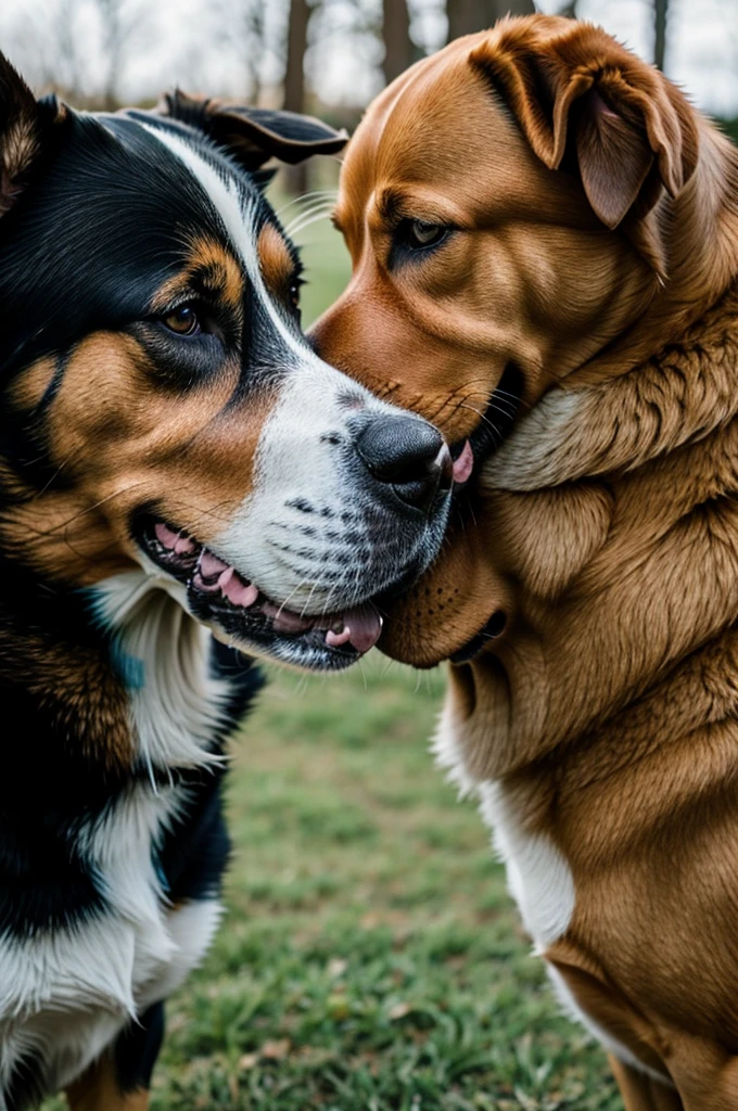 dog kissing 
