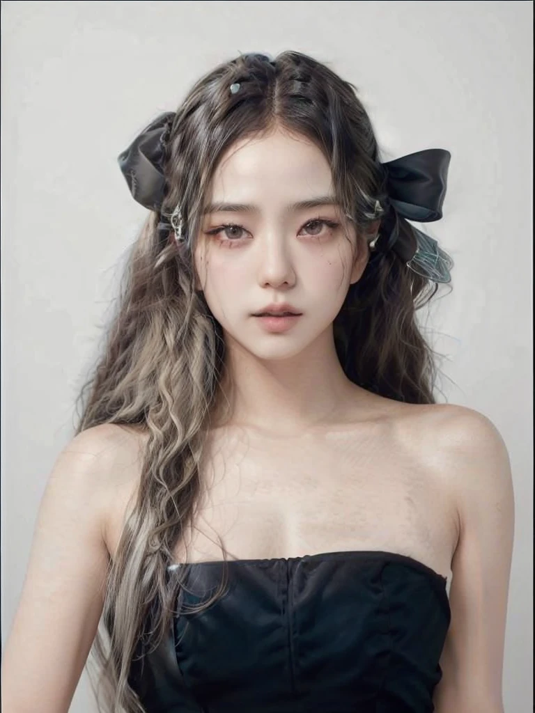 kim jisoo, black and straight hair