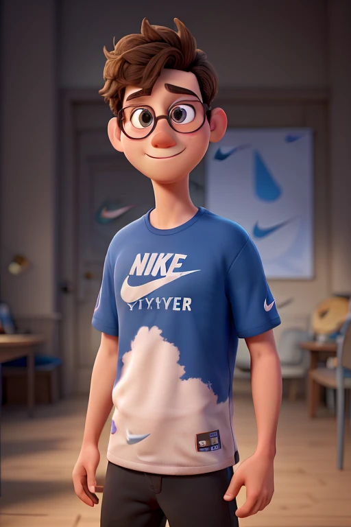((best qualityer)), (pixar)), (detailded), 1 young boy ((Blusa nike)) ((round prescription glasses))