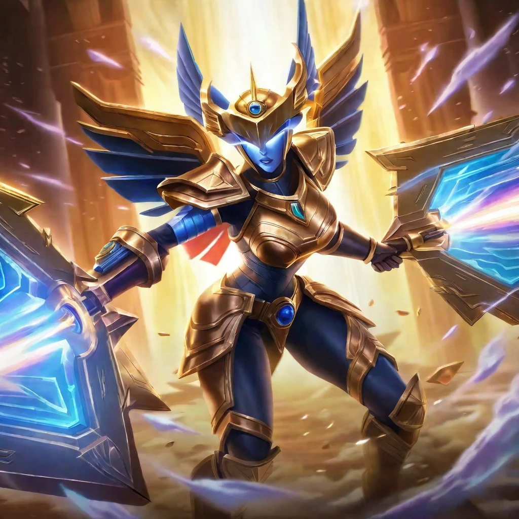 An Epic Fantasy Masterpiece in 8K Anime Digital Art Style, inspired by Warhammer 40k, presents a Battle Sister of the Fierce Anthro Goddess, wielding a Thundering Power Sword with an exquisite level of detail. Dressed in Elegant Space Marine Armor, meticulously engraved and glowing with a luminosity befitting a masterpiece, she stands tall and ready for combat amidst a Chaotic Battlefield. The imagery encapsulates the Essence of Intense Conflict, serving as a Visual Feast that demonstrates the height of artistry and quality in this genre. The High-Resolution Anime Digital Art style
