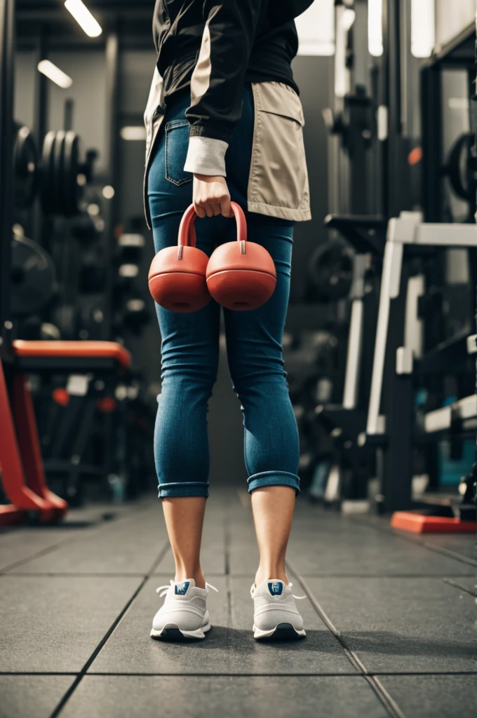 Person carrying small weights