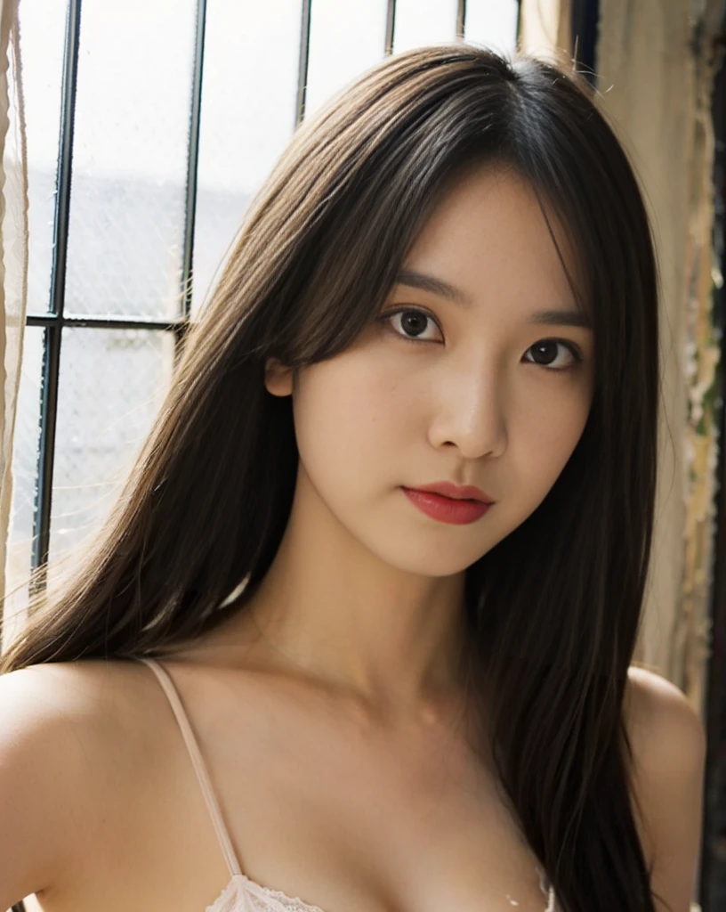 ((masterpiece)), (((best quality))), ((ultra-detailed)),  (Amazing:1.1),detailed, perfect body, busty breast, beauty black hair, perfect saturation, perfect eyes, perfect face, perfect lighting, vibrant colors, innocent expression, delicate features, stunning beauty, realistic skin texture, glossy lips, 