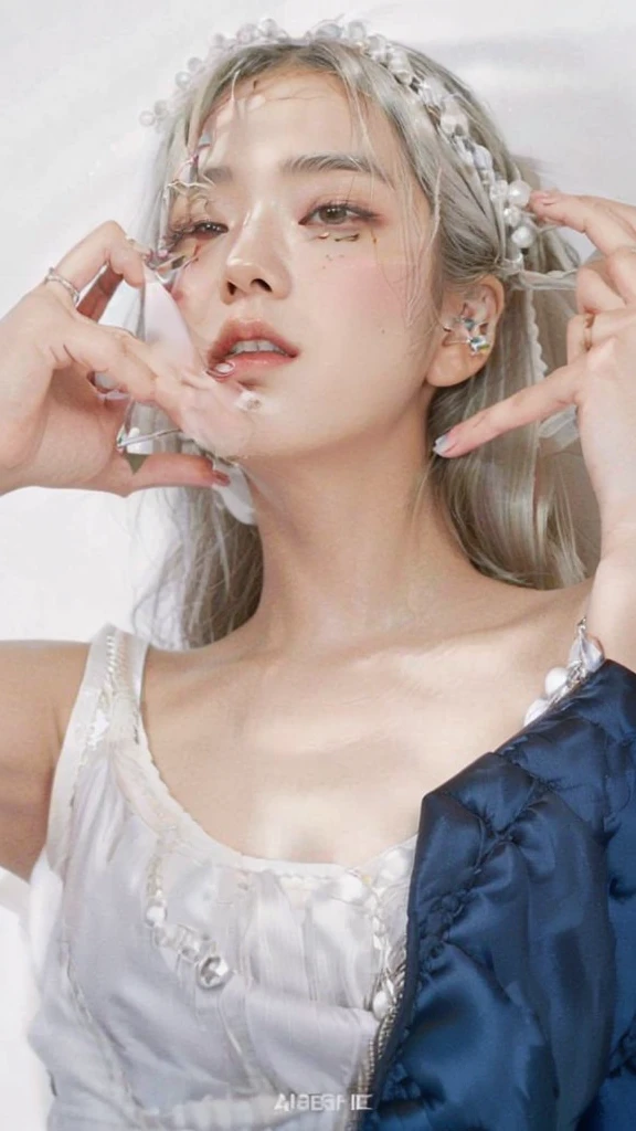 Mujer arafed con cabello largo y  y un top ., jisoo rosa , sol yunjoo, portrait of jossi de blackpink, heonhwa choe, jossi de blackpink, jaeyeon nam, pale korean adorable face, muchacha coreana, ulzzang, Kim Jisoo, TaeJune Kim, parque jisoo de blackpink, lee ji - eun