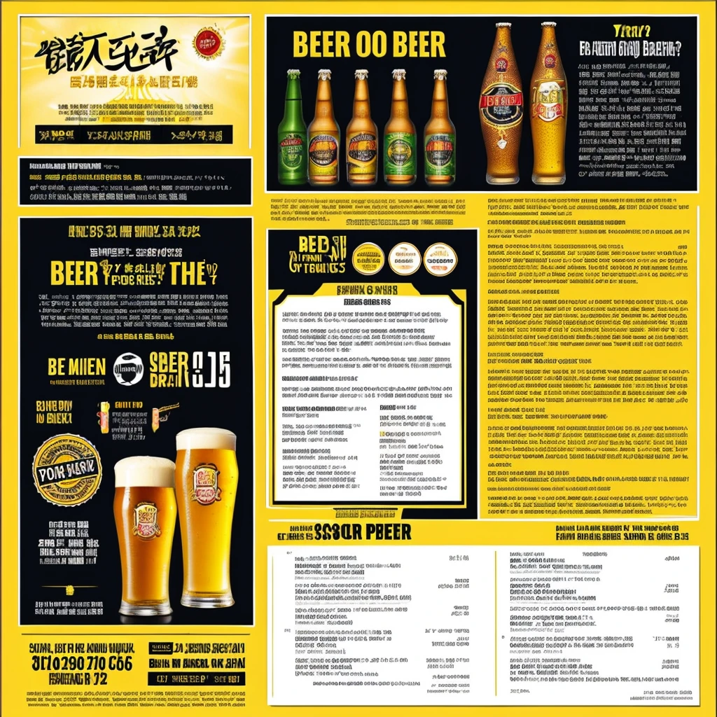 Beer promotion flyer, beauty asian, holding 2 glasses of beer, simple flyer layout