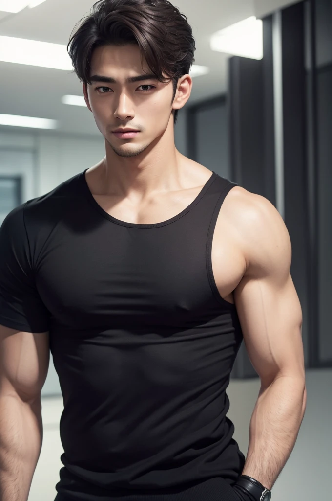 Handsome man with broad shoulders.