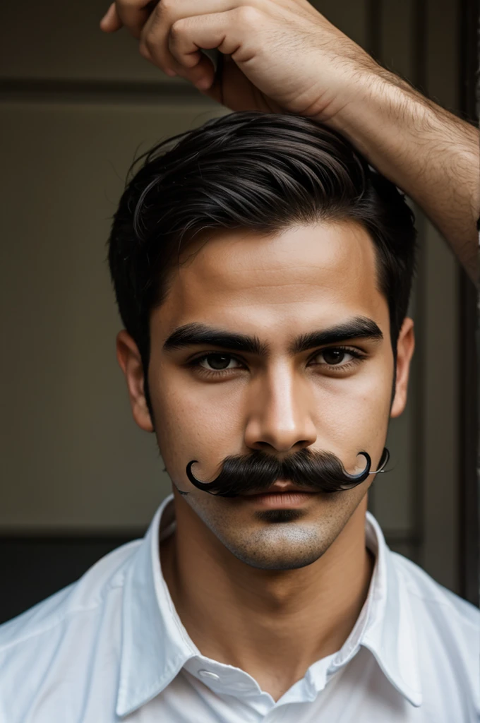 boy with mustache