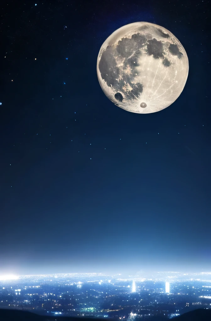 Anime Style full moon Starry Sky