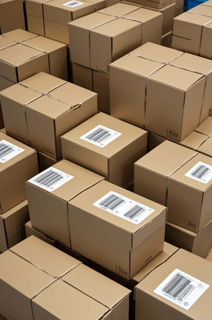 Secondary packaging: Sturdy cardboard boxes grouping several primary vials of the AstraZeneca vaccine. These boxes are printed with essential information and designed with flaps or closures to secure the vials and protect them from physical and environmental damage during storage and transportation.