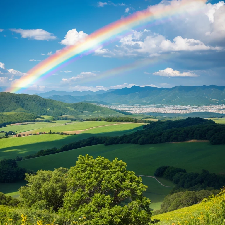 Summer sky、rainbow、landscape