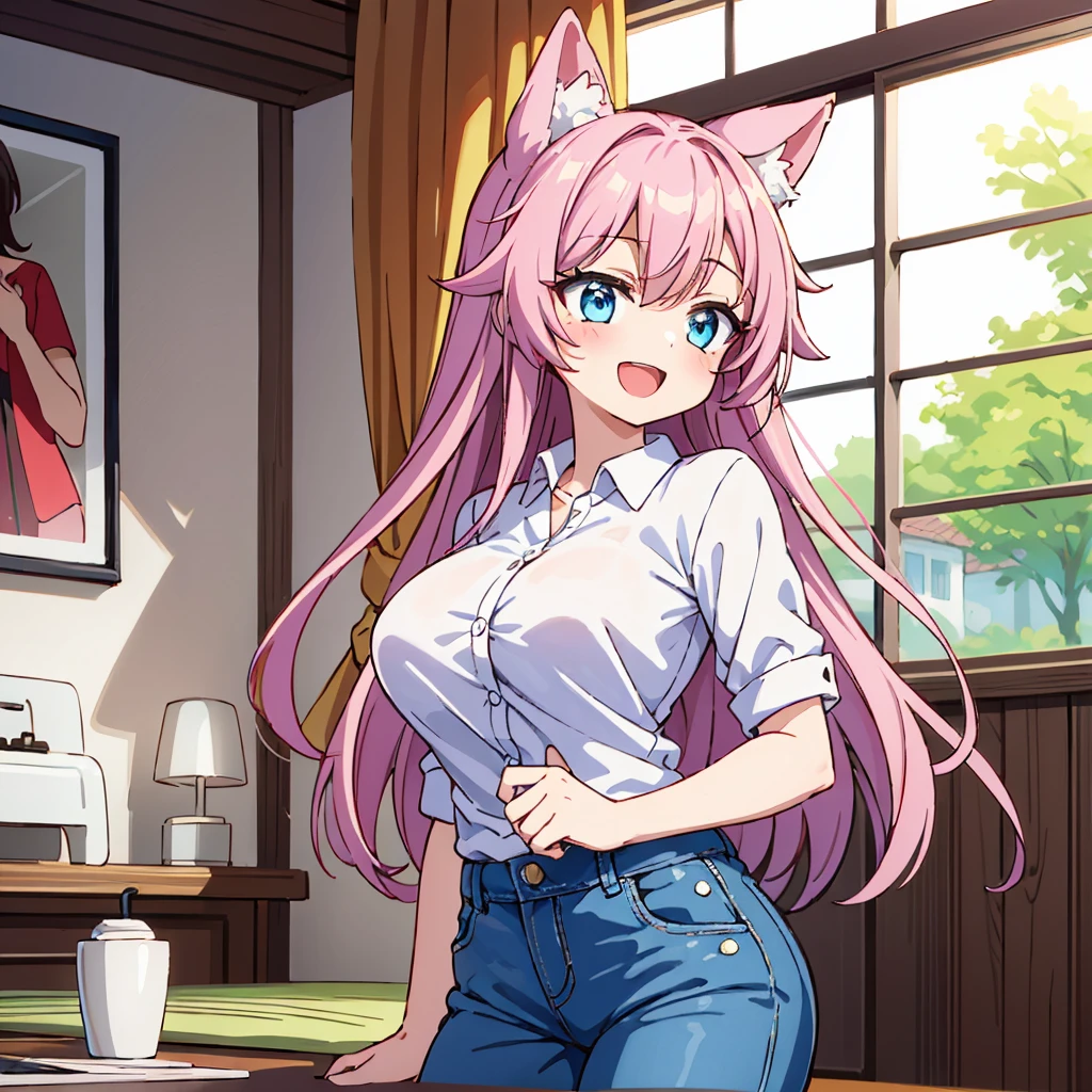 (tabletop, best qualityer, Perfect Anatomia, high qualiy:1.4), beautiful hand, perfect hands, beautiful detailed hands, big fit ass_file size, fullcolor, high resolution, Symmetrical, Outstanding, better aesthetics, the newest, アニメ, very beautiful detailed body,O cabelo,faces,The eye, , break,



1 beautiful girl, (), very detailled, fullcolor, highest details, break, (Breasts huge: 1. 2,), clean skin, beautiful fur, Shy skin, 1 beautiful girl, chestnut hair, (Cat's ears, hypdertailed, Medium-long hair: 1. 2), (clear blue eyes, long eyelashes, Double eyelids: 1. 2),standing alone,shining skin, clean skin, beautiful fur,(rosto de best qualityer),(Olhos brilhantes de high qualiy),(The best smile,:D:1.45),  break (pink theme:1.4),

((caregiver theme:1.4)), //Denim jacket with fashion sherpa lining,
A classic denim jacket with soft sherpa lining for extra warmth,
Distressed details for a modern style, look casual,
Layer over a plaid flannel shirt and jeans for a cozy ensemble,


break,(morning), inside the room,A room in a dilapidated apartment,Tatami Mats,window,Chabudai,unit bathroom door,entrance,scattered diapers,naked girl poster,coca,in back, tusk, gaping mouth, looking away,depth of fields,

 break,wakame,wakame,wakame,(cowboy shot:1.4), 

break,(nblurry background:1.3),(absurderes, high resolution, Super detailed art),Cellular Shading,lightcolor,  optical effect, Beautiful photos, glowing radiance, mystical atmosphere,(Close-up of the girl:1.1), Mystical light particle effect,manga influence, clean line drawings,