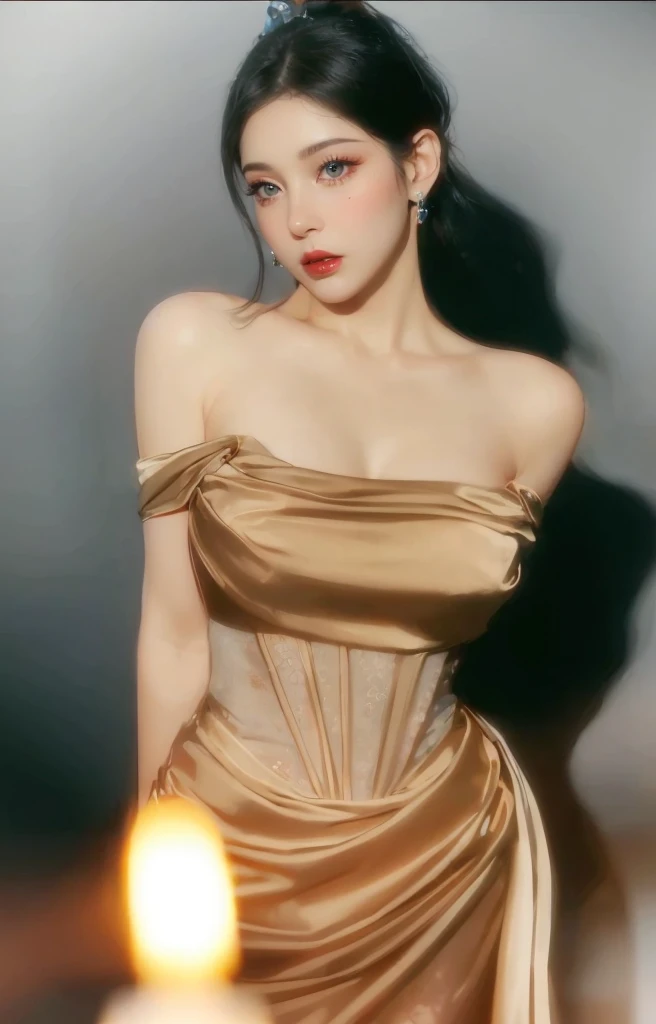 Super detailed, Delicate face, Realistic style, Stock Photography ,  rich and colorful, Surrealism, Realistic textures, Dramatic Lighting, Thin Film Distiller 800 (8K, original photo, Better quality, masterpiece: 1.2), Super detailed, (Extremely delicate skin: 1.2), 8K 超高清, SLR camera, Soft Light, high quality，Snow Queen，Blue pupils，Apply red lipstick，Ultra-clear portrait，Wearing necklace jewelry，apply lipstick，Wear heavy makeup，The facial texture is very clear，Deep blue eyes(Sapphire-like pupils)，A crown of luxury，Diamond necklace，Lace Print，Gorgeous and exquisite gold jewelry，