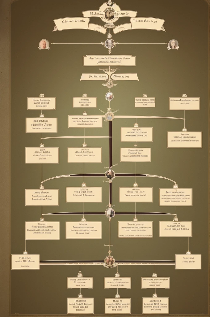 An example of a family tree with spaces for my 4 grandparents, my parents, myself and my 4 sisters