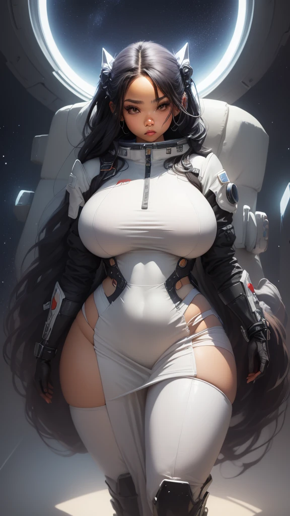 Girl in space with a spaceship in the background, thick and smooth warframe thighs, gynoid body, Usa un Space suit, Centaur Astronaut, Retrato Anime Space Cadet Girl, en Space suit, vestido con Space suit, con un Space suit puesto, biomechanical , Totally adequate space, Spacesuit, Thicc, Silver space suit, Space suit