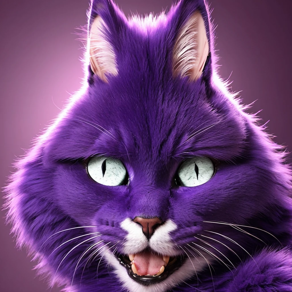 Purple anthropomorphic furry cat