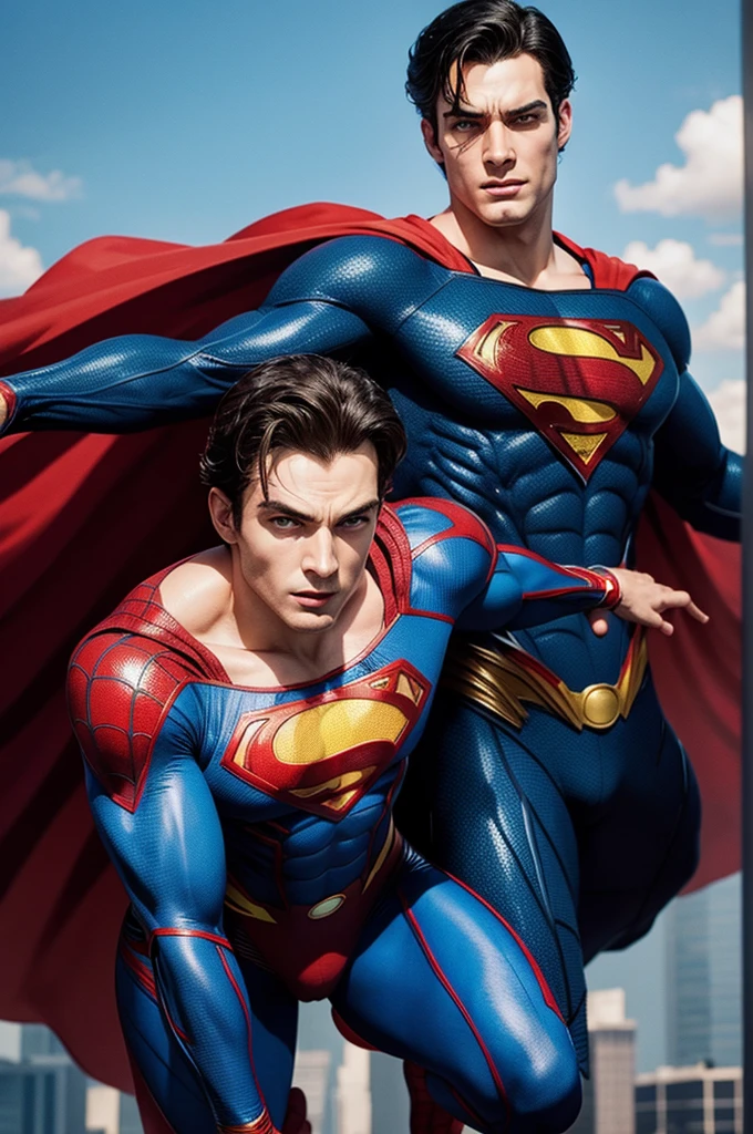 Superman fused with Spider-Man