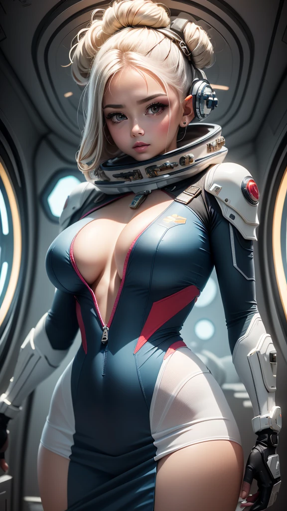 Girl in space with a spaceship in the background, thick and smooth warframe thighs, gynoid body, Usa un Space suit, Centaur Astronaut, Retrato Anime Space Cadet Girl, en Space suit, vestido con Space suit, con un Space suit puesto, biomechanical , Totally adequate space, Spacesuit, Thicc, Silver space suit, Space suit