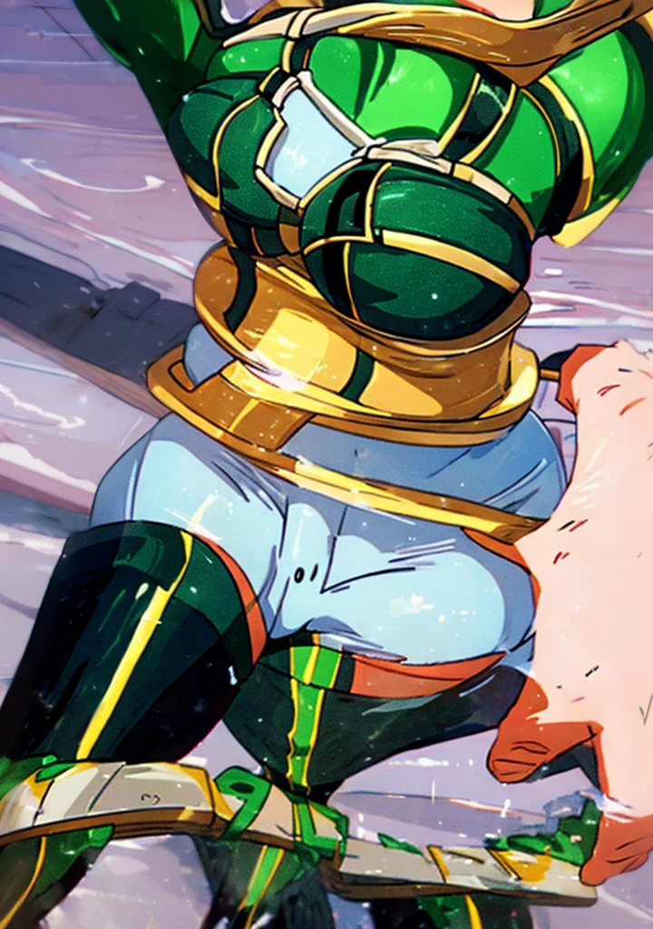 score_9, score_8_up, score_7_up, BREAK source_anime, masterpiece, best quality, uncensored, rating_explicit, maam, fighter, torn china dress, large breasts, thighs, orc, large penis, sex from behind, stomach bulge, breasts grab, breast squeeze, milking, reverse_stand_and_carry_position, restrained, meat armor, bondage, bound ankles, bound legs, bound arms, armpits, cum inside, orgasm,