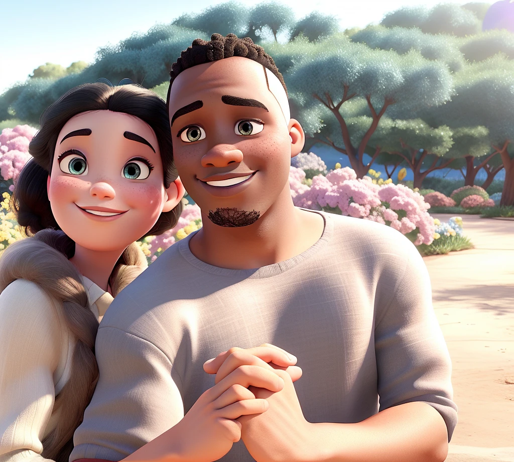 White woman and black man Disney Pixar
