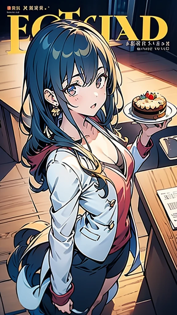 (Small breastss:1.3), (Firm breasts:1.1), (Pointed Chest:1.0), (Pudding cake magazine cover:1.3)，(From above:1.0),(From the side:0.9),masterpiece, One girl, Great cleavage:1.1, Narrow waist, BIG ASS, Raised to be sexy, Small breasts: 1.3, Posing and showing off cleavage:1.2、alone, Open your mouth, cute beer glass cute grass,Black Hair, Dark green eyes, dress, Exposing shoulders, jewelry, clavicle, Side Lock, hair band, Earrings, indoor, Off the shoulder, sweater, Put your arms behind your back, plant, short hair and long locks, gild hair band, sweater dress:1.2, off-shoulder sweater, red sweater, Dark Gorgeous Hair, Big side hair, Very long side hair,Rendered (masterpiece: 1.2, highest quality), and (Ultra-high resolution) And exquisite (Depth of written boundary). This masterpiece is not only visually stunning but also tells,Cooking in the classroom kitchen ,View Viewer,

