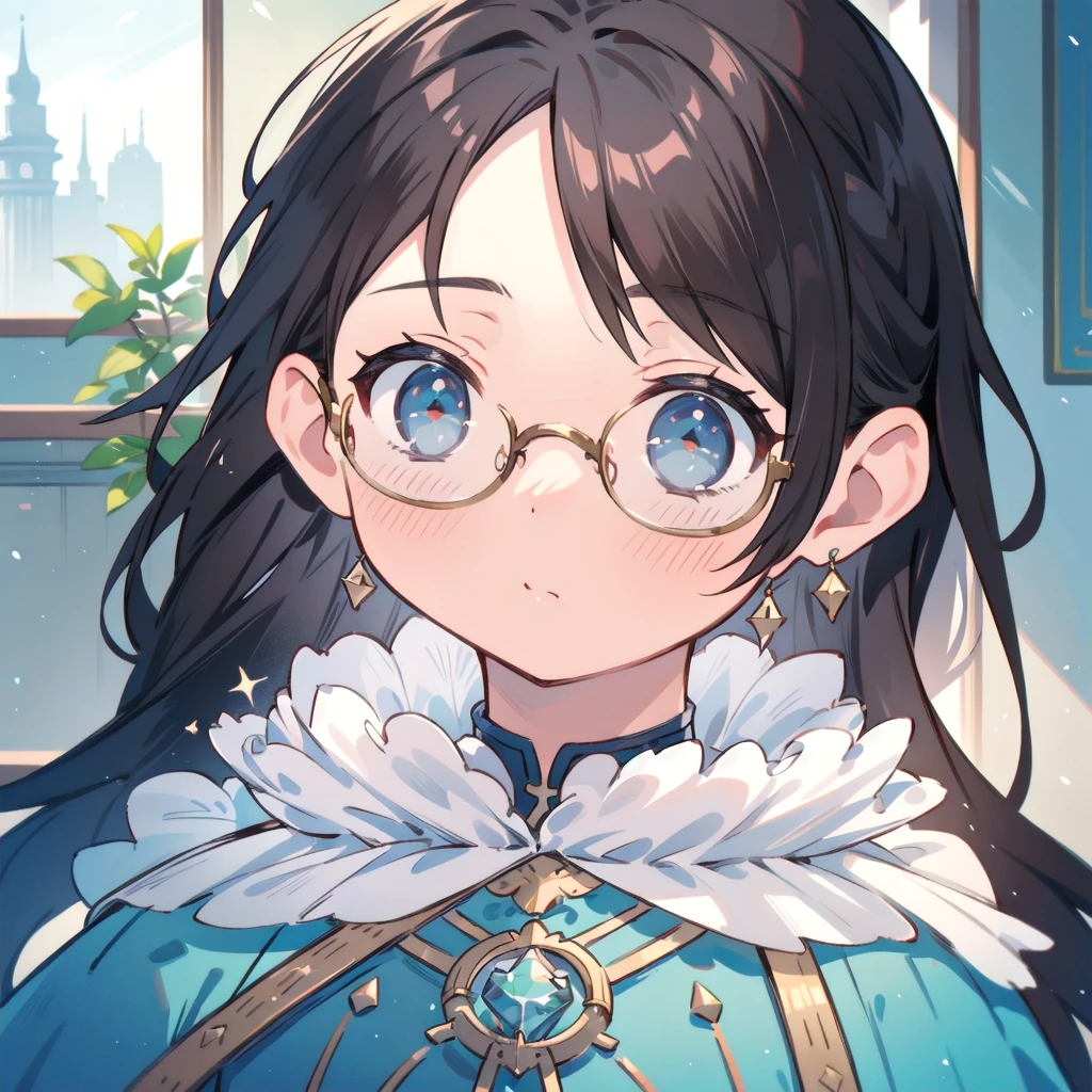 masterpiece, Portraiture, Amazingly beautiful girl, (cute:1.1), Beautiful woman face, Normal chest, Glasses, White long hair, blushing masterpiece, high quality, 最high quality, Super detailed, High resolution, (realism:1.1), photorealism, Volumetric lighting, Contrast, Depth of written boundary, Sharp focus, Absurd, Unreal Engine