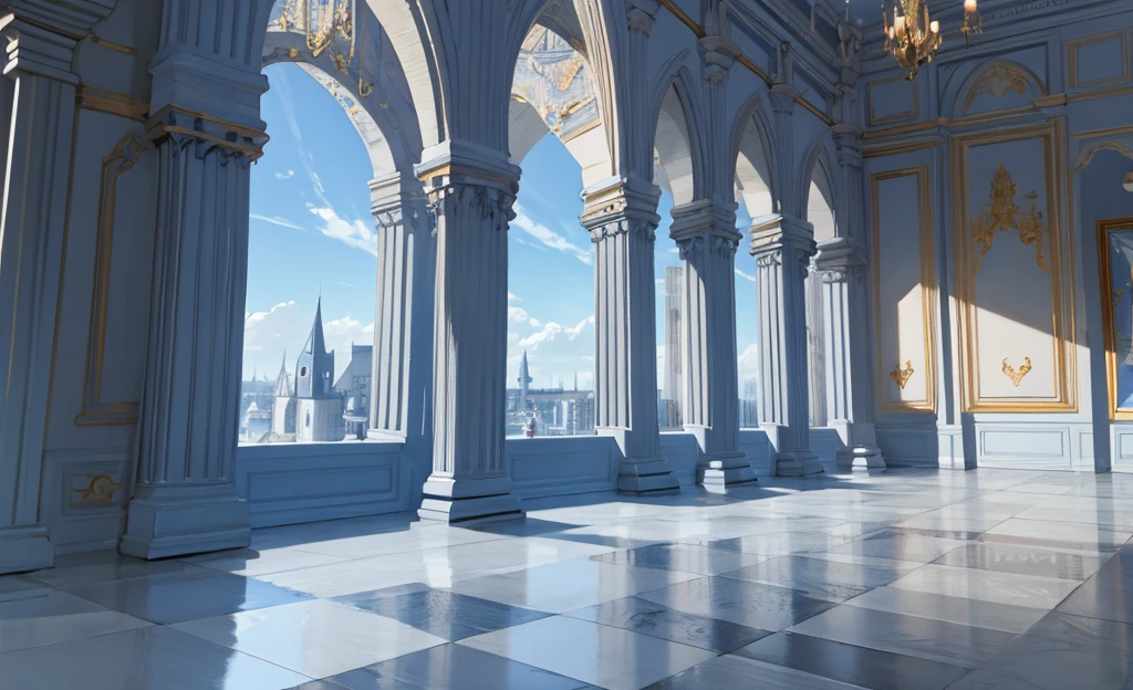 Middle wind,European architecture,Blue Room,4K,8K,Highest quality