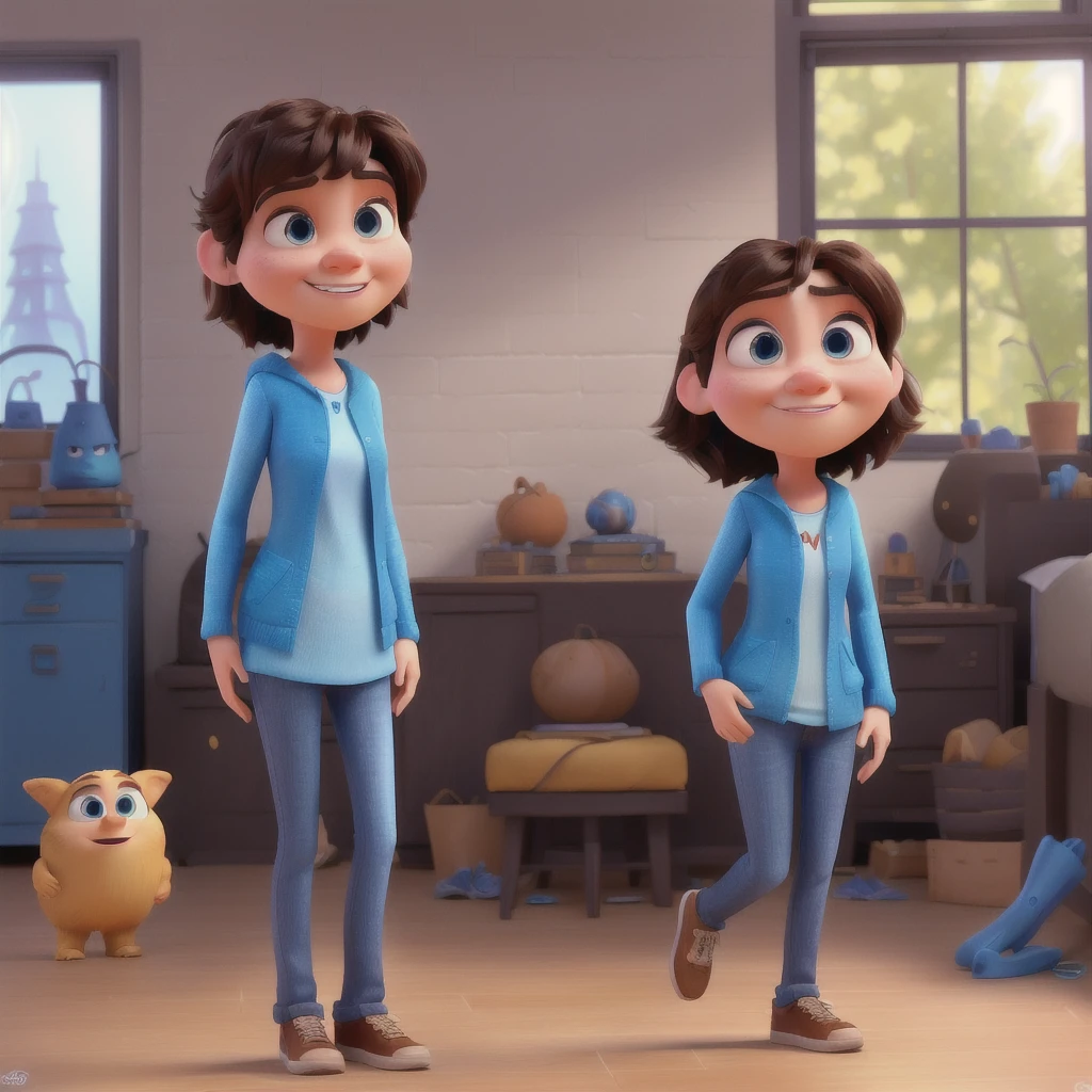 create a 3d pixar-style avatar with the physical characteristics of the people in the photo