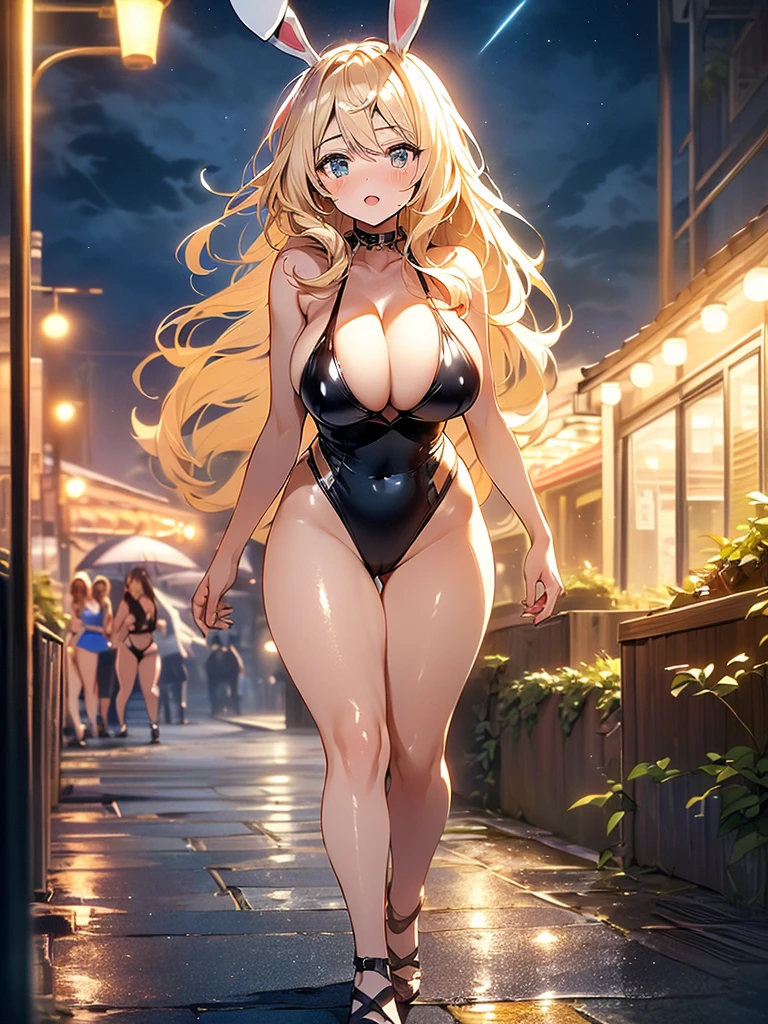 cute  girl,(((1girl))),((anime  girl with extremely cute and beautiful blonde hair walking seductively down the street)),((( girl,anthro furry cute,-girl))),((( ears, ears on head,big  ears))),


(:1.4),saggy ,(((blonde hair:1.35,colored inner hair,ear breathing,long hair))),((heterochromia,eye1 green eye2 orange,perfect eyes,upturned eyes:1.3,beautiful detailed eyes,finely detailed beautiful eyes:1,big highlight on eyes:1.2,slanted eyes)),((fat)),(((lustrous skin:1.5,bright skin: 1.5,skin tanned,shiny skin,very shiny skin,shiny body,plastic glitter skin,exaggerated shiny skin))),(spider lower abdomen,narrow waist,wide hip,athletic body,inflated legs,delicate detailed fingers,detailed body,detailed arms,human hands,(detailed face)),

cute,slutty,seductive,,((())),

(((slingshot swimsuit))),(((huge cleavage))),(detailed outfit,detailed clothes),

(dynamic pose:1.0),solo focus,embarrassed,centered,scale to fit dimensions,Rule of thirds,

outdoors,((night view)),(cyberpunk night street Background: 1.5,dark sky,alleyway, alley,thick clouds,detailed background:1.25),

(best quality),(high resolution),(sharp focus),(ultra detailed),(extremely detailed),(extremely high quality artwork),8k_wallpaper,(extremely detailed CG 8k),(very fine 8K CG),((hyper super ultra detailed perfect piece)),flawless,(((masterpiece))),illustration,vibrant colors,(intricate),High contrast,Selective lighting,Double exposure,HDR (High Dynamic Range),Post-processing,Background blur,