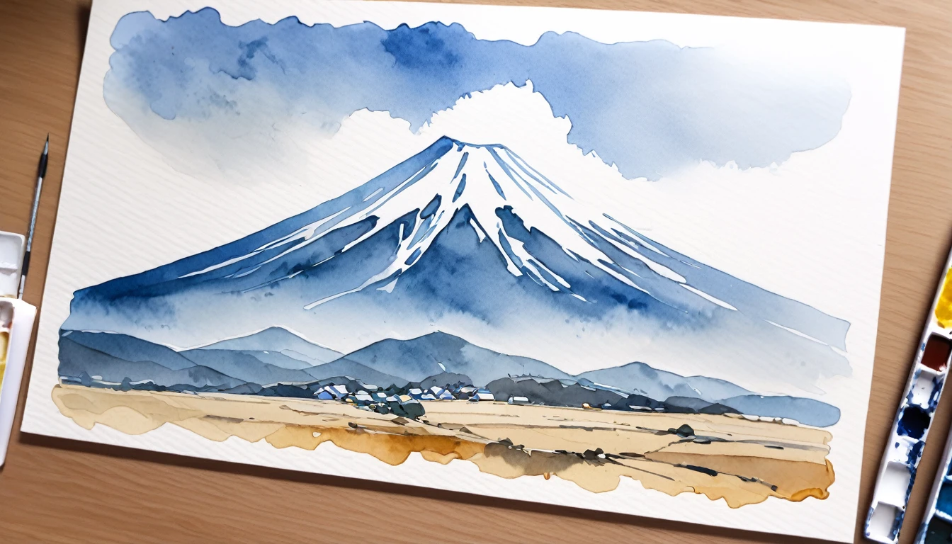 Fuji Mountain、Watercolor