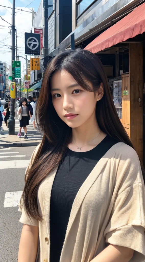 ((Highest quality)), ((masterpiece)), (detailed), Japanese,Street Corner,Beauty