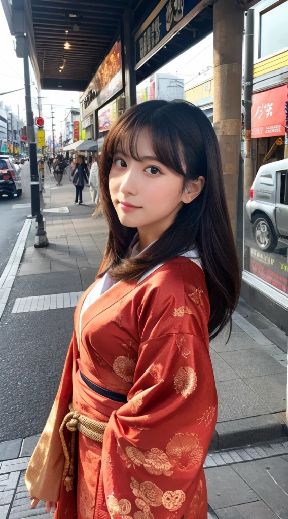 ((Highest quality)), ((masterpiece)), (detailed), Japanese,Street Corner,Beauty