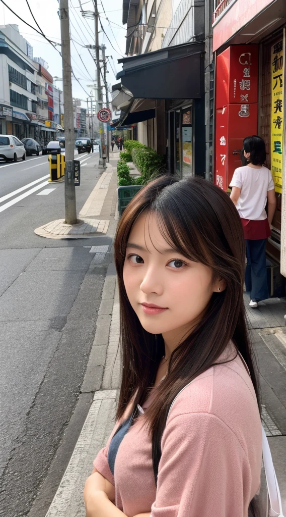 ((Highest quality)), ((masterpiece)), (detailed), Japanese,Street Corner,Beauty