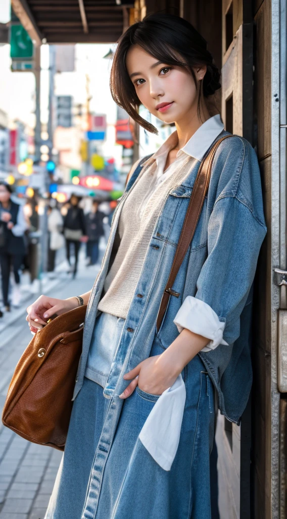 ((Highest quality)), ((masterpiece)), (detailed), Japanese,Street Corner,Beauty