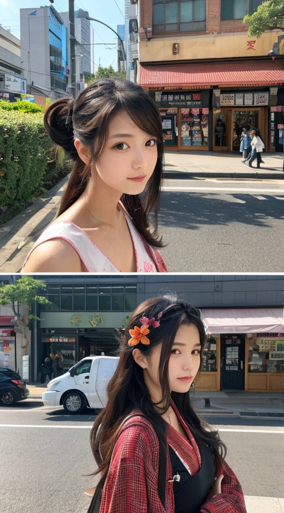 ((Highest quality)), ((masterpiece)), (detailed), Japanese,Street Corner,Beauty