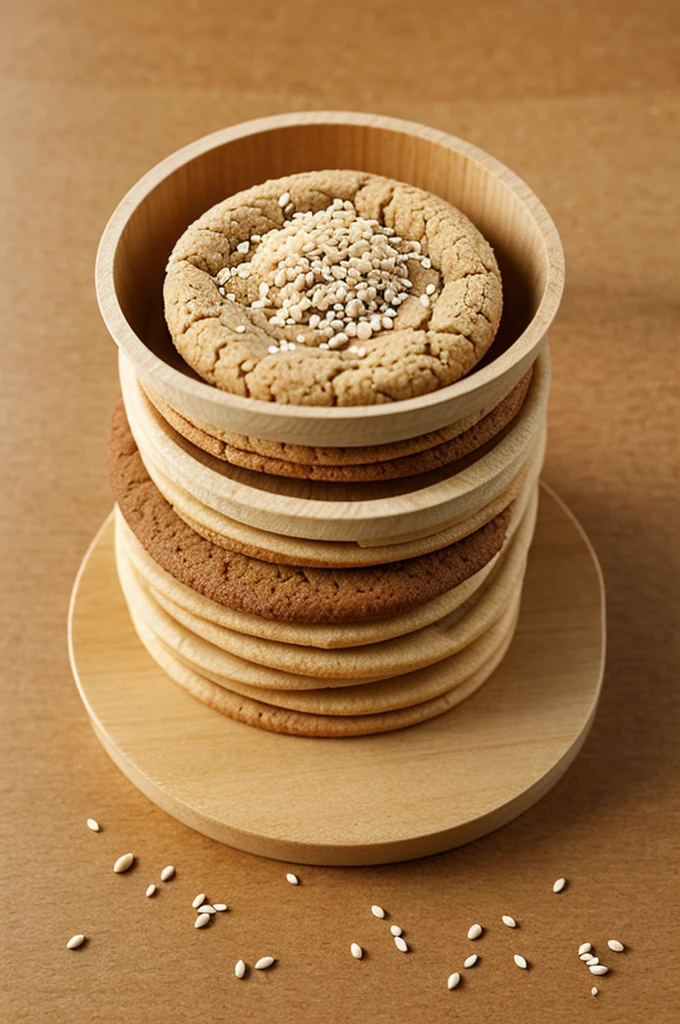 Biodegradable packaging model for sesame cookies