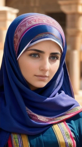 color photo beautiful  judaean woman, focus on their face.