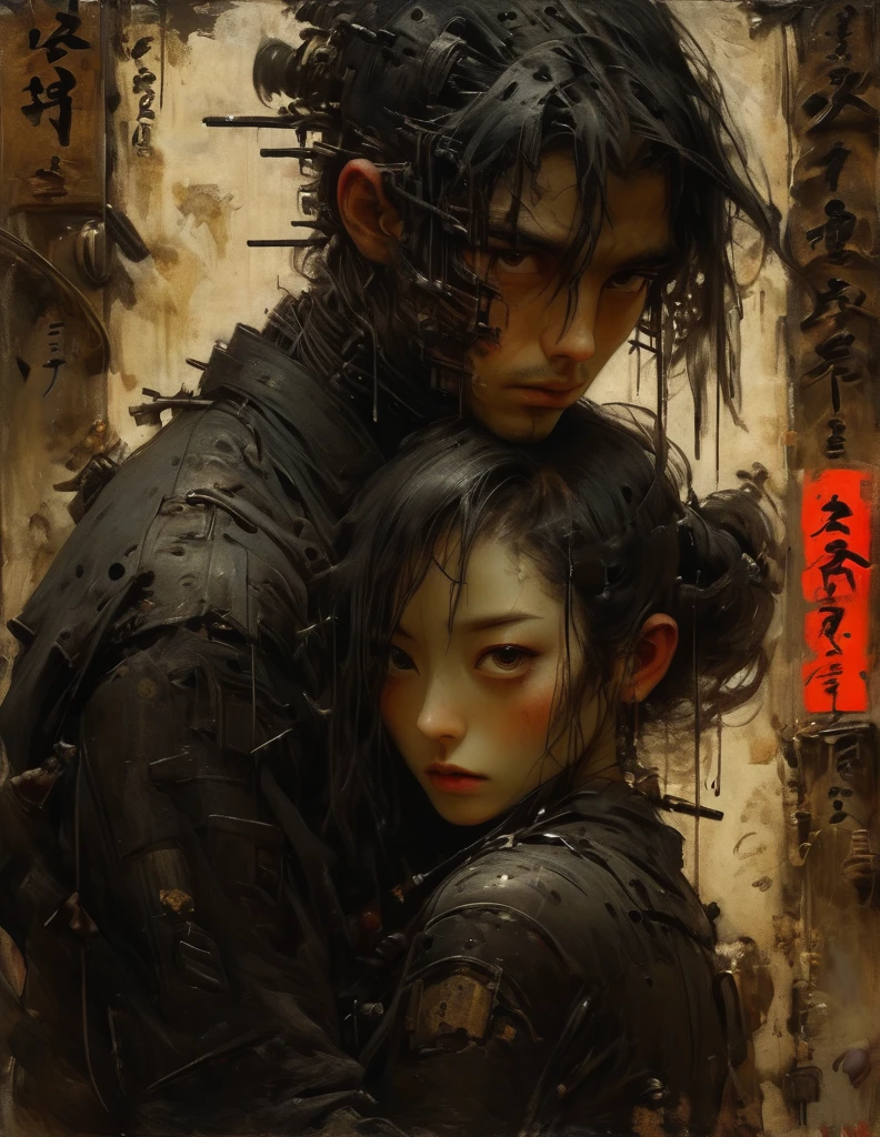 art by Charles Douglas Richardson and Mór Than and John Berke, vengeful and bustling atmosphere, silhouettes, characters outlined against a bright background, evoking intimacy without explicit details, aesthetic of japanese ukiyo, framing, ingenious opus magnum with unrivaled details, 